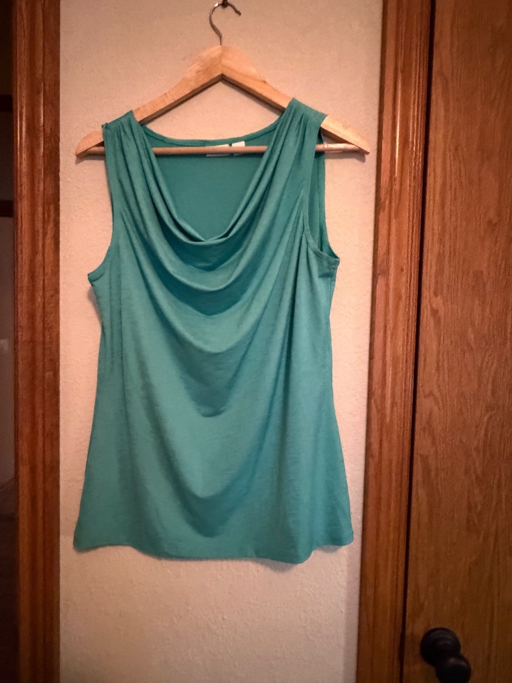 Cato Teal Draped Neck Sleeveless Camisole